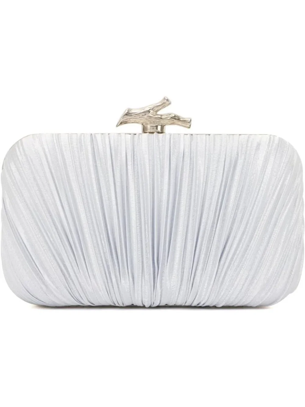 👜 Women's Silver Evening Bag Pleated Clutch Bag with Chain for Wedding Party